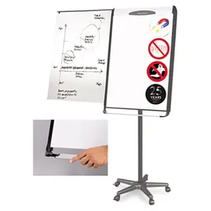 Bi-Silque Visual Communication Products  MasterVision Platinum Mobile Easel- White- 29 x 41- Black Frame