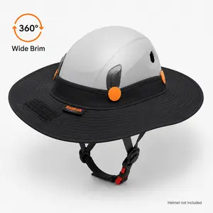 BARHAR Helmet Sun Shade Attachment, Adjustable Outdoor Work Visor for UV Protection, Compatible with Hard Hats & Climbing Helmets, Water-Resistant and Foldable for Easy Storage