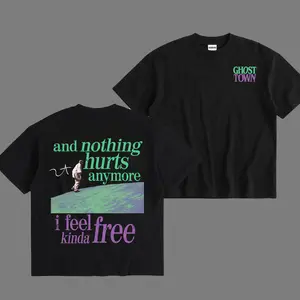 Ghost Town T-Shirt, And Nothing Hurts Anymore I Feel Kinda Free Hoodie, Vintage Hip Hop Graphic Sweater, Rap Music Fan Gift,perfect for streetwear gift for all, dailywear outfit Cotton