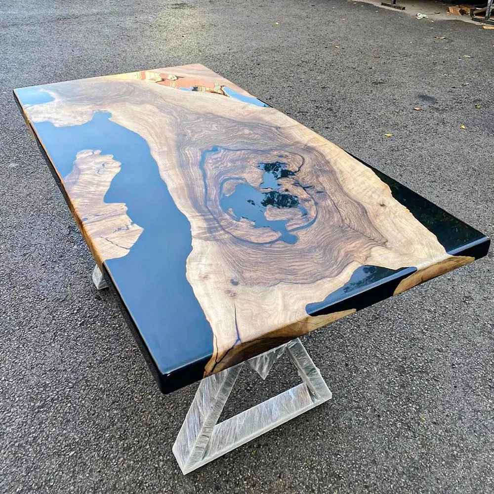 [OSS206] Olive Wood Epoxy Table custom epoxy river slab table, Executive Desk, Custom Large Epoxy River Table, Solid Wood Slabs Table, Large Computer Office Desk Workstation, Business Furniture for Home Office (ERT24010)