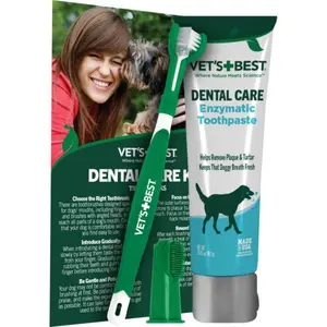 Dog Toothpaste & Dog Toothbrush, Dental Kit, Plaque Remover for Teeth, Whitens Teeth, Freshens Canine Breath, Veterinarian Formula, Finger Toothbrush Included