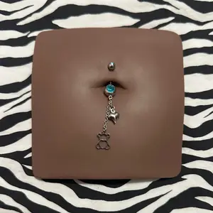 Blue Teddy Dangly Belly Piercing