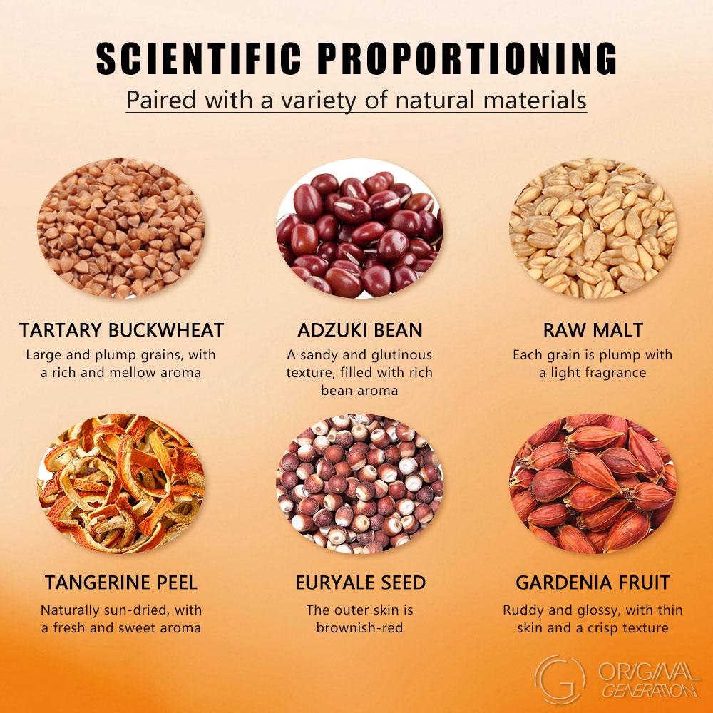 Anti Inflammation Tea BOGO Five Fingered Peach Poria Coco Tea 2 Cartons (1Carton 100g 10g×10packs)×2 With Five Fingered Peach; Poria Coco;Tartary Buckwheat; Red Bean;Raw Malt; Coix Seed; Orange Peel; Gorgon euryale Seed; Gardenia