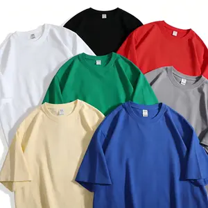 Men's Solid Color Oversized T-Shirts, 100% Cotton Loose Fit Plain Basic Tees, Casual Streetwear Short Sleeve Tops for Daily Wear