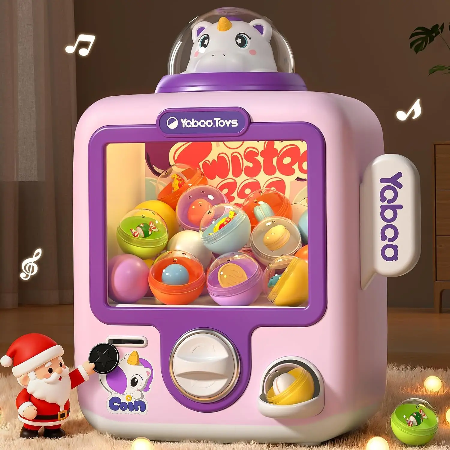 34 Pcs Vending Machine Kids Toys , Unicorns Electronic Game Toys for Girls 3 4 5 6 7 8 Year Old, Mini Vending Machine, Gumball Prize Machine Maker Game for Party, Idea Gift for Girls Age 3-5 4-6