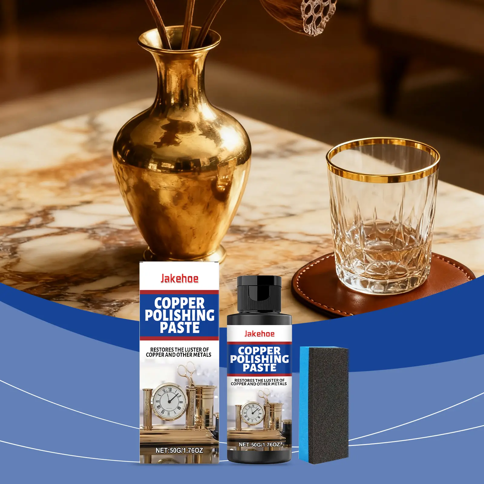 Brass Cleaner - Brightens Metal Shine, Daily Care and Polishing for Hardware