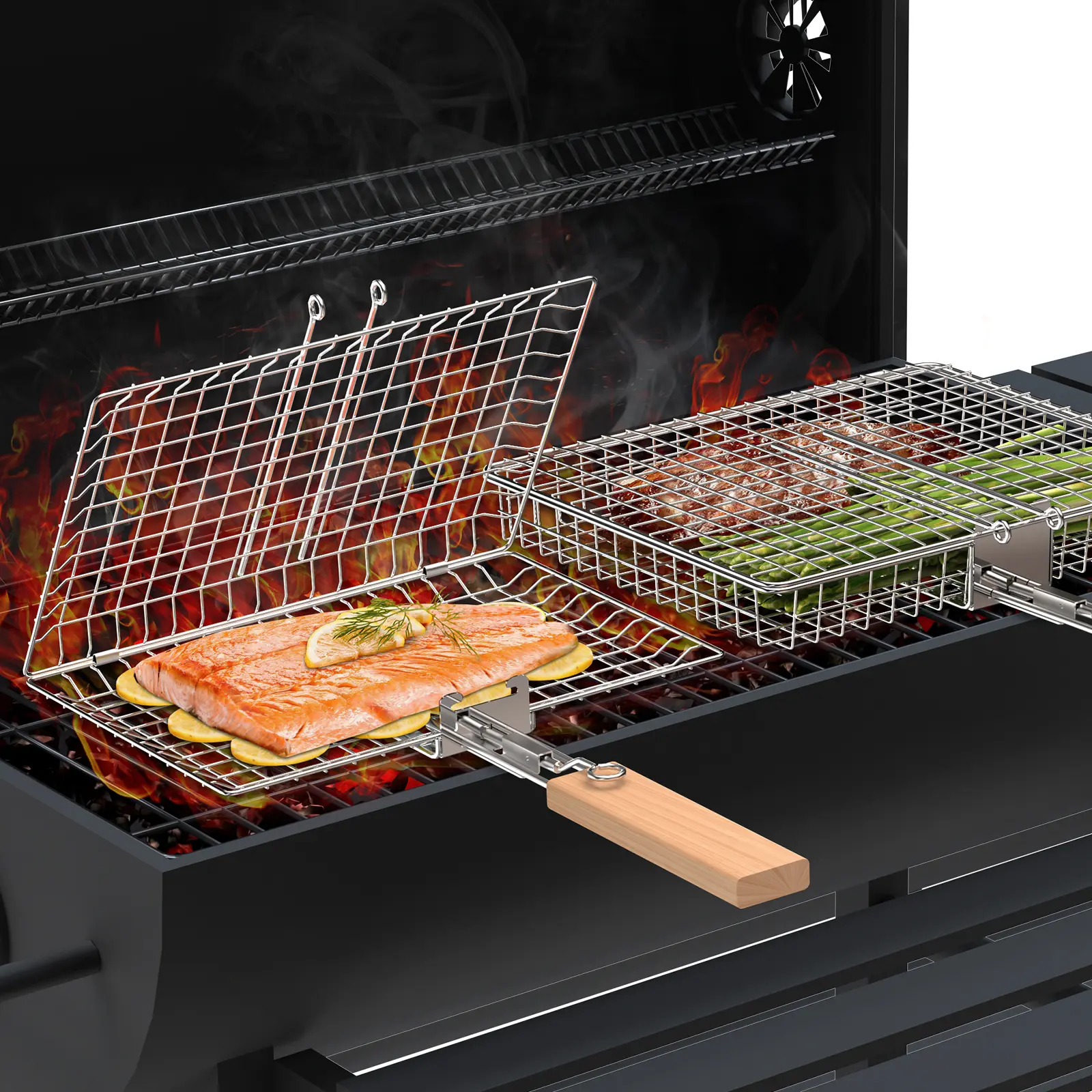 ivtivfu 2-Piece 304 SS Stainless Steel BBQ Utensils Set (Fish & Square Grill Baskets) ivtivfu 2-Piece 304 SS Stainless Steel BBQ Utensils Set (Fish & Square Grill Baskets)