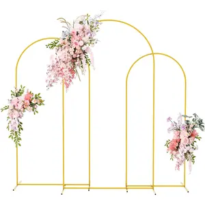 Wedding Arch Backdrop Stand 7.2FT, 6.6FT, 6FT Set of 3 Metal Arch Backdrop Stand for Birthday Party Wedding Ceremony Bridal  Shower Banquet Party Event Decor