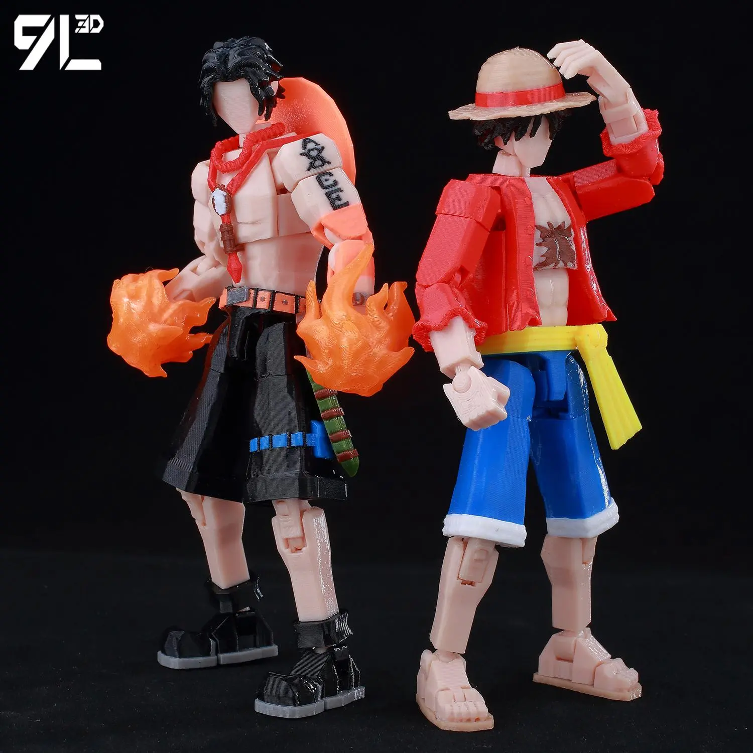 9L3D Printed Anime Characters Lucky 13 Zoro Dummy Action Figures Monkey D.Luffy Multi-Jointed Movable Shapeshift Mannequin Toys