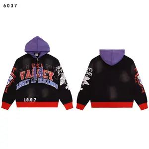 Vale Forever Bipolar Zip Up Hoodie Black Oversized Streetwear Graphic Jacket Casual Aesthetic Men's Women's Outerwear