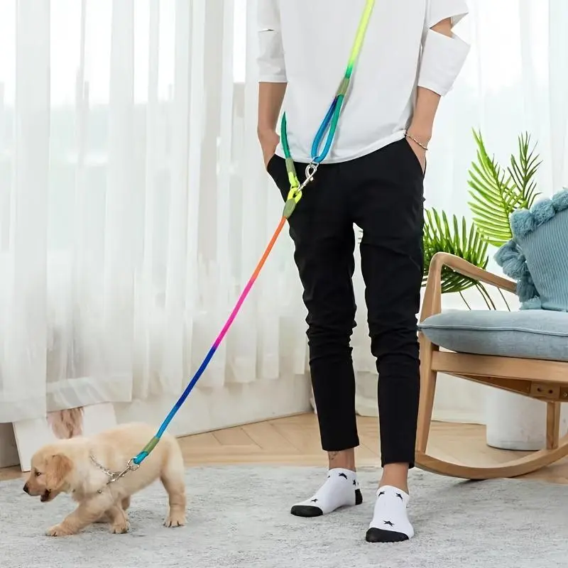 Handless reflective dog leash with adjustable waist and diagonal back design - versatile, striped, machine washable for running, walking | Perfect for small to medium sized dogs, Puppy leash, Hands Free Leash