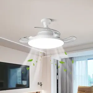 Ceiling Fan Light with Remote Control, Dimmable LED Ceiling Fan Light, Energy Saving LED Light for Home Living Room Restaurant