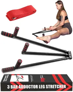 MuscleForge 3 Bar Leg Stretcher for Flexibility and Splits Over 180° - Adjustable Ballet, Groin, Adductor Stretch Machine with Padded Grips