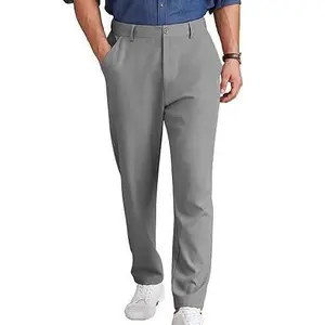 COOFANDY Men's Chino Pants Regular Fit Elastic Waist Basic Flat Front Drawstring Casual Pants Menswear Belt Black Day Black Day Slim Fit  Soft