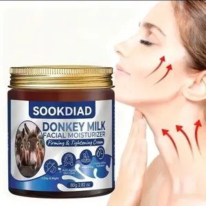 Light Nourishing Donkey Milk Moisturizer, Facial Care, Hydrating and Firming, 80g, Unisex, All Skin Types, Daily Morning and Evening Use