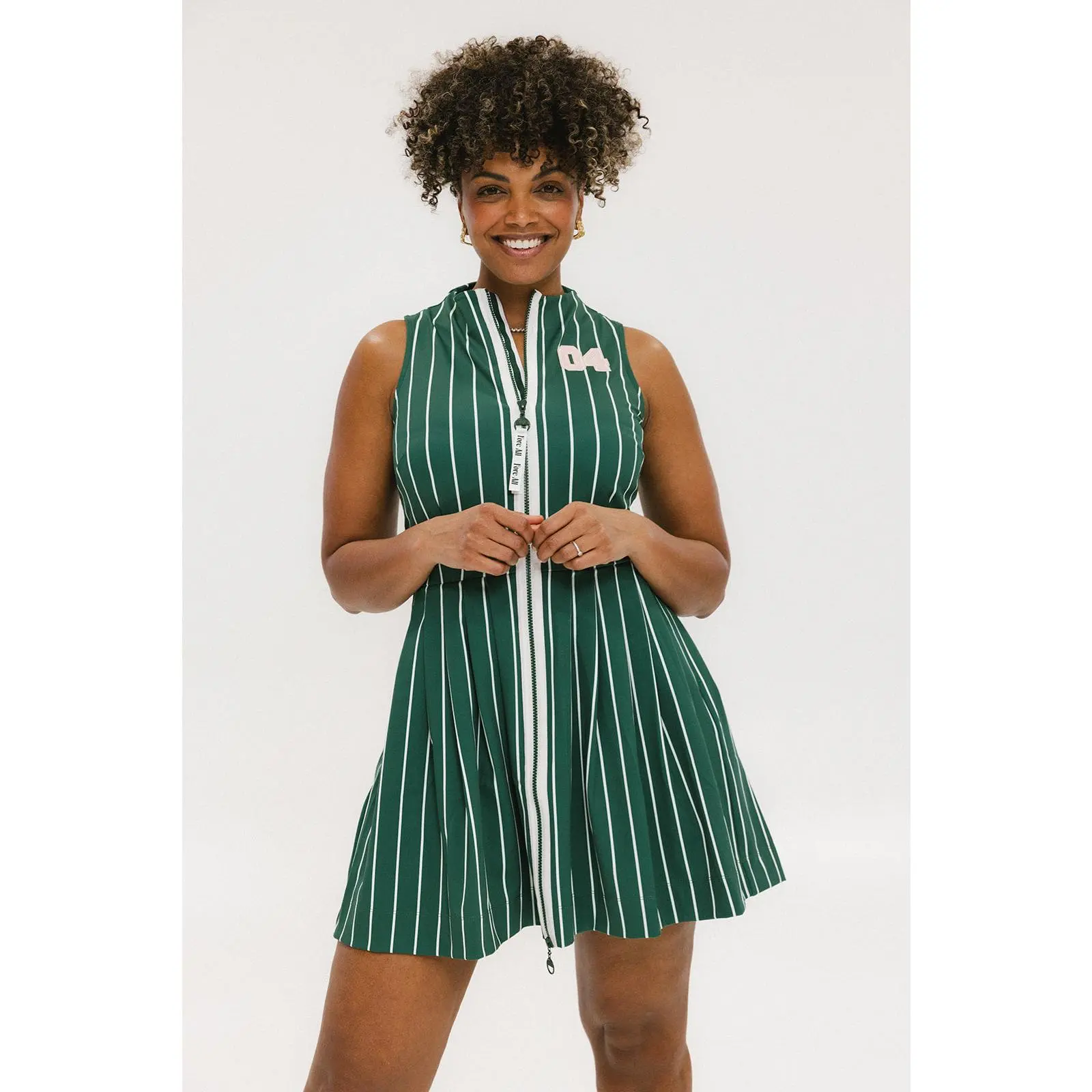 Erin Dress - Pinstripe Green