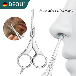 DEOU Paris Tower-Inspired Nose Hair Trimmer with Tail Handle Premium Stainless Steel All-in-One Grooming Shears Safe Hygienic Portable