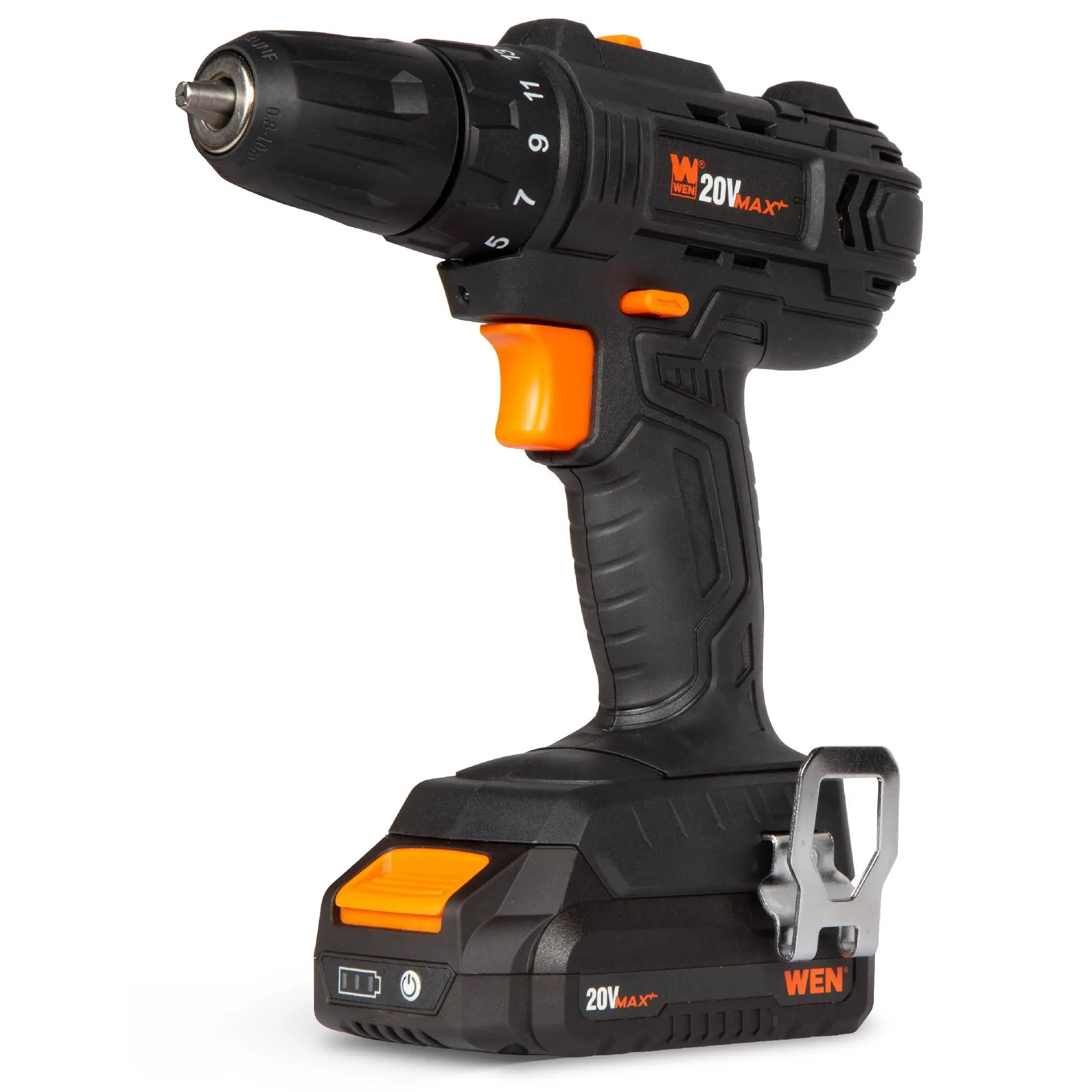 WEN 20119 20V Max Cordless 3/8-Inch Drill and Driver Power Tool with 2.0 Ah Lithium-Ion Battery, and Charger, Power Tools, Impact Drill