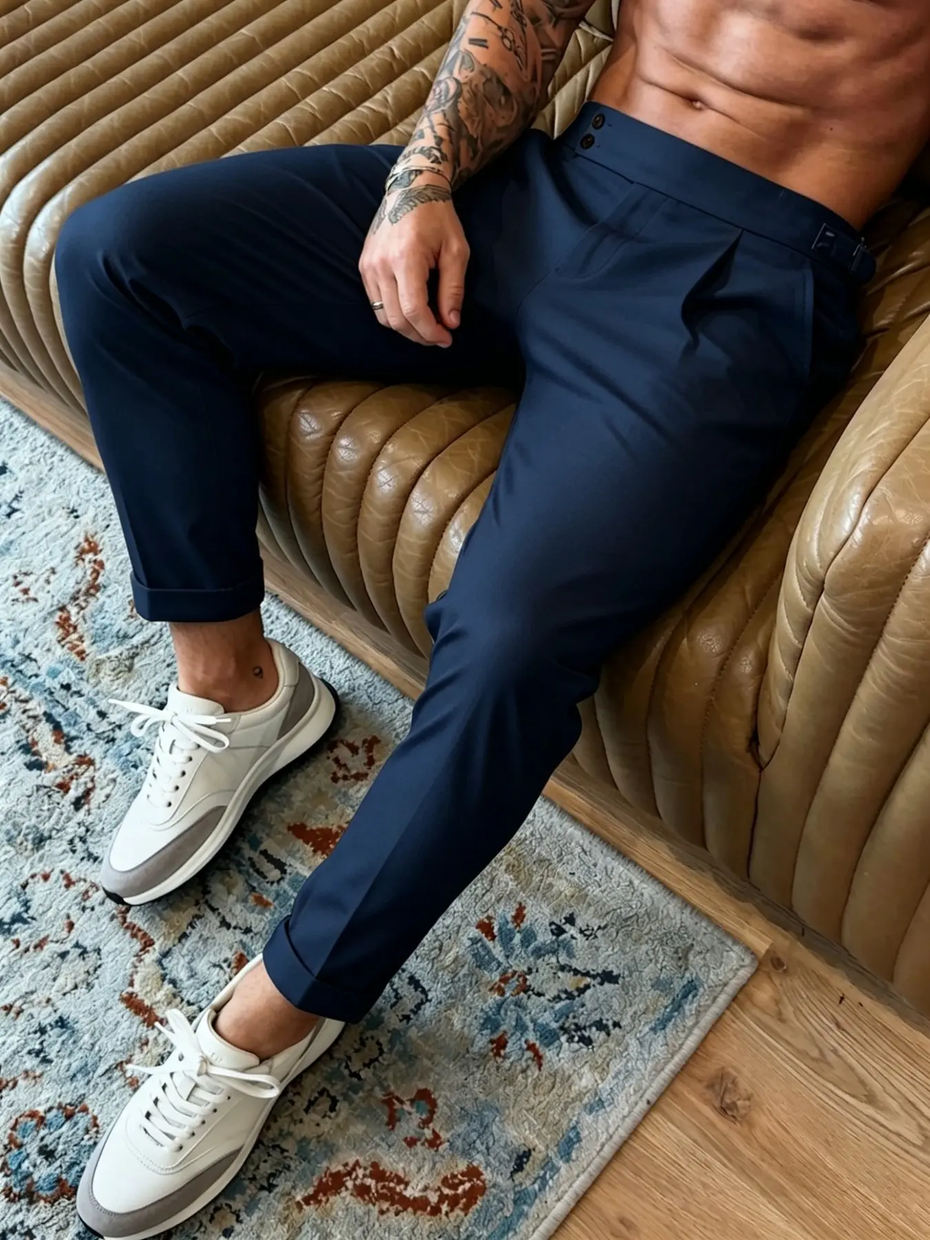 Men's Fashion Casual Slim-Fit Suit Pants, Modern Slim Fit, Versatile Formal Business Essential, Plain Pattern, All Seasons Wear, Comfortable and Stylish