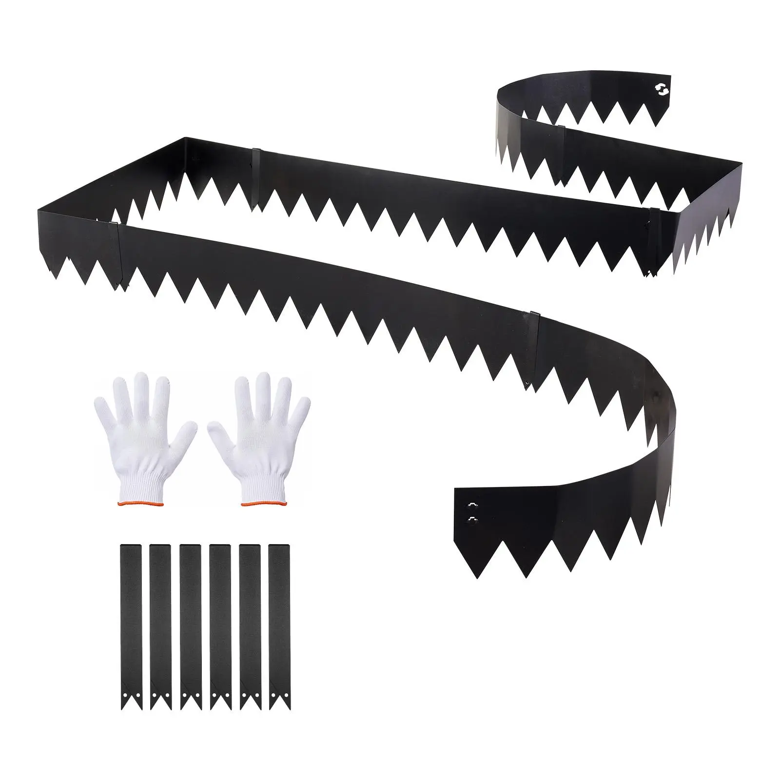 【SummerFinds】VEVOR Galvanized Steel Landscape Edging, 6-Pack 40 x 6 Inch Metal Edging for Landscaping with 6 Mounting Clips, Bendable Metal Garden Edge Border for Flower Bed, Yard Pathway, Black