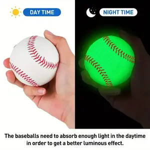 Glowing Baseball Softball Night Light Soft and Hard PVC Student Training Competition Practice Ball with Daytime Absorption and Nighttime Glow