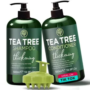 Tea Tree Shampoo & Conditioner Set | Thinning & Hair Loss Treatment | Soothes Itchy Scalp & Dandruff | Boosts Hair Growth & Reduces Hair Loss