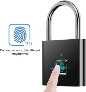 Fingerprint Padlock, Ultra Light One Touch Open Fingerprint Lock with USB Charging for Gym, Sports, School Employee Locker,Fence, Suitcase,Bike No App, No BluetoothNo Trouble