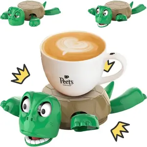 Quirky Turtle Coasters, 3D Printed Funny with Interactive Expression, Hilarious Open Eyed When Put a Glass on His Back, Turtle Cup Holder, Home Decor & Kitchen Accessories, Gag Gift