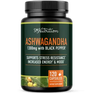 Smoky Mountain Nutrition Ashwagandha Supplement 1300mg for Stress Resistance & Energy Boost, Non-GMO, 120ct, 2-Month Supply