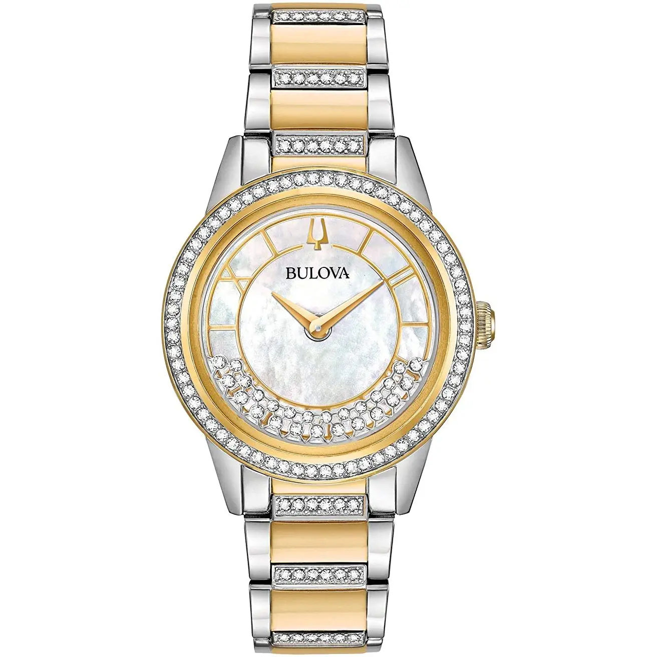 Bulova TurnStyle Crystal Two-Tone Ladies Watch 98L245 Bulova TurnStyle Crystal Two-Tone Ladies Watch 98L245