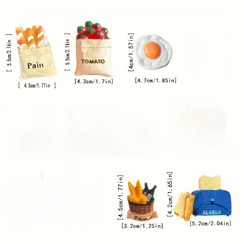 3D Food Design Fridge Magnet, 5 Counts/set Cute Mini Higher End Fridge Magnets, Fun Kitchen Accessories for Home Decor, Refrigerator Decorating Magnet, Refrigerator Magnets Decorative, Unique Birthday and Special Occasion Gifts