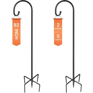 XDW-GIFTS Shepherd-Hooks Adjustable for Bird-Feeder Lantern Plant-Hook Garden-Stake - Plant Stand Hanger for Outdoor Flower Basket, Bird Feeder Hanger Weddings Décor， Father’s Day gifts/presents，Gifts for father and grandpa