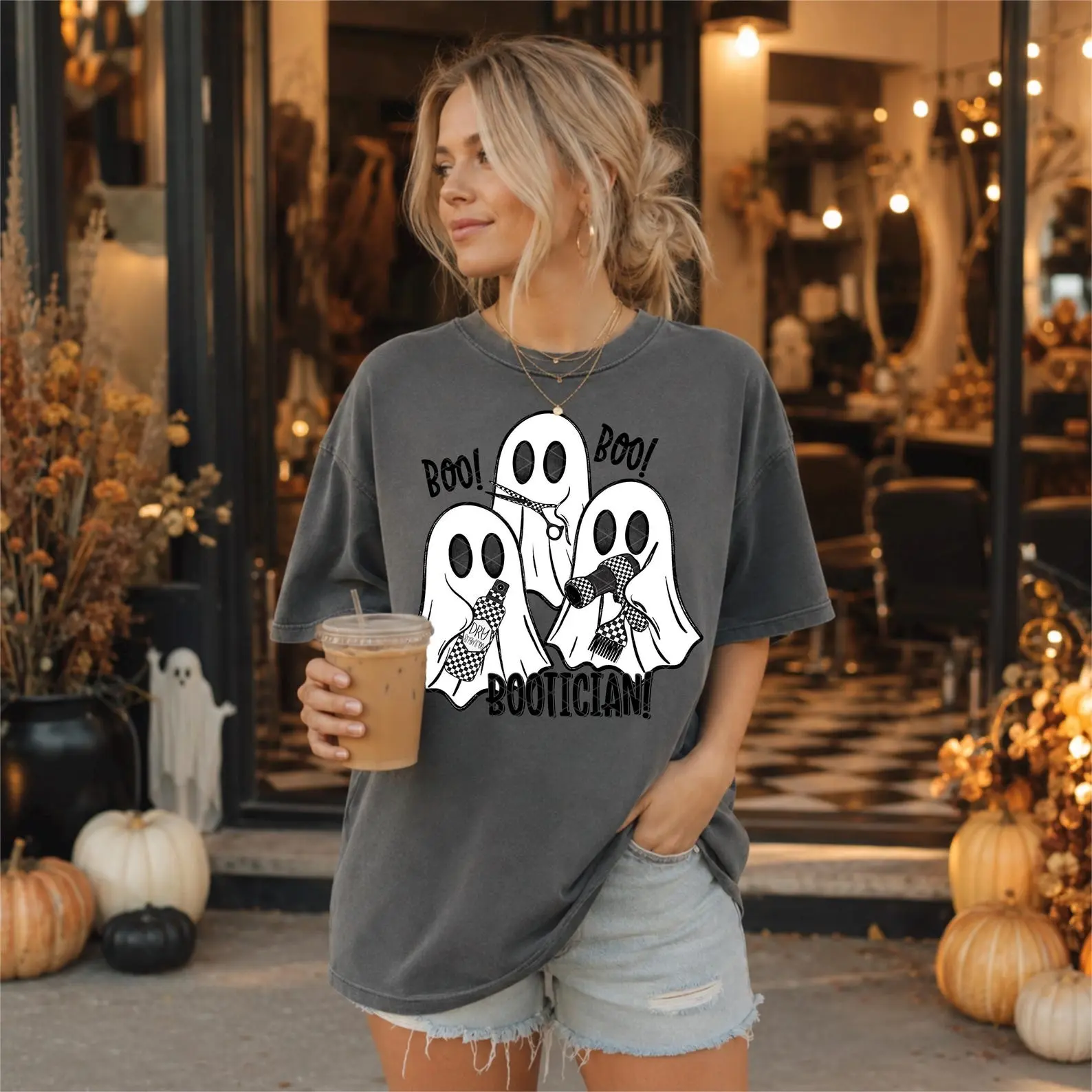 Bootician Halloween Shirt, Hair Stylist Tee, Ghost Salon Shirt, Beautician Gift