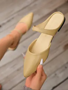 Elegant Women's Low Heel Dress Shoes, Pointed Toe Slip-On Ankle Strap High Heels, Perfect for Weddings & Parties, Stylish Hollow Design