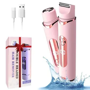 Women's 2-In-1 Electric Hair Remover, Rechargeable Portable Epilator with Accessories, Multi-Functional Grooming Tool, Cordless Waterproof Shaver