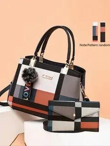 Women's Fashionable Handbag & Coin Purse, Casual Trendy Purses, Casual Versatile Shoulder Bag Set for Daily Used, Trendy All-match Bag Set for Women & Girls
