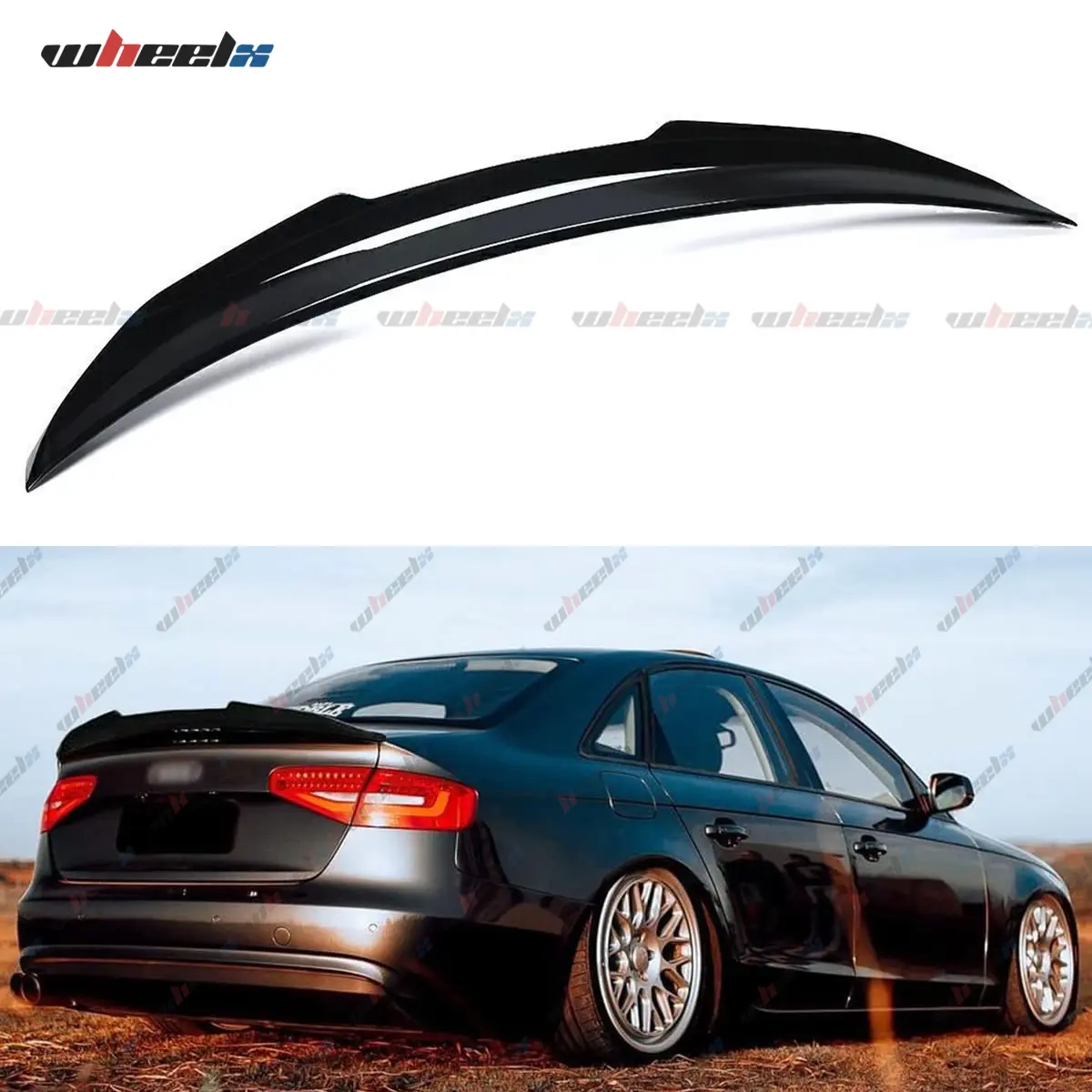 2013-2016 – Audi A4 B8.5 – PSM Style Gloss Black Highkick Duckbill Car Rear Spoiler, Auto Body Frame Replacement Part