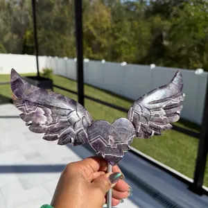 Amethyst Crystal heart wings