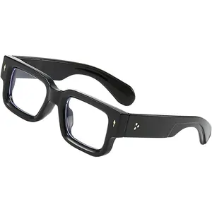 Thick Square Frame Glasses for Women Men Chunky Rectangle Non Prescription Blue Light Glasses  Eyeglasses