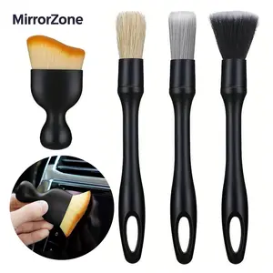 4-Counts Car Interior Cleaning Brush,Soft Professional Portable Brush for Car Interior Cleaning & Dust Removal,Cleaning Supplies,Car Detailing Products,Car Valeting Kit,Automotive,MirrorZone.
