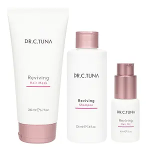 DR.C TUNA Hair Mask Shampoo y Hair Oil Reviving Set Of 3