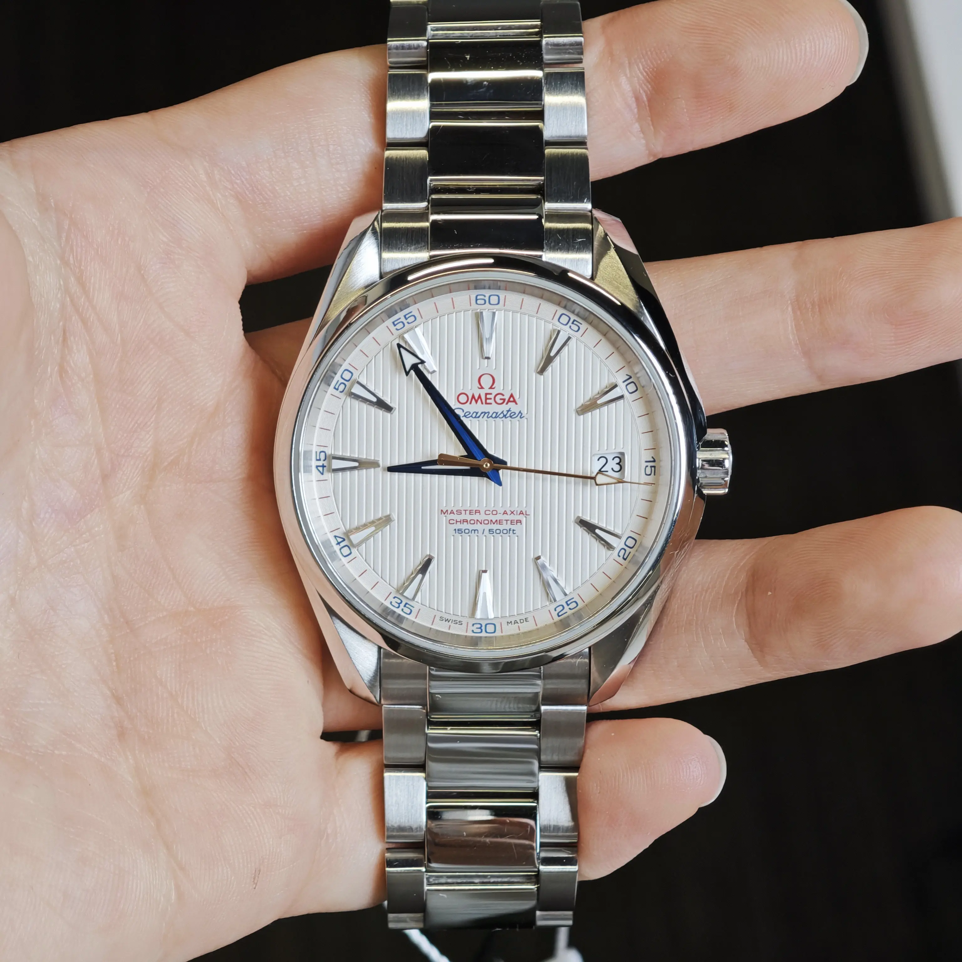 Omega Seamaster Collection, 41‑mm stainless steel case, stainless steel bracelet, white dial, automatic movement , # TK-89016671,18CM,XM