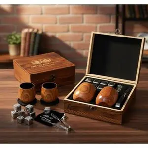 Handcrafted Charred Oak Glasses - A Memorable Christmas & Holiday Gift for Dad, Boyfriend