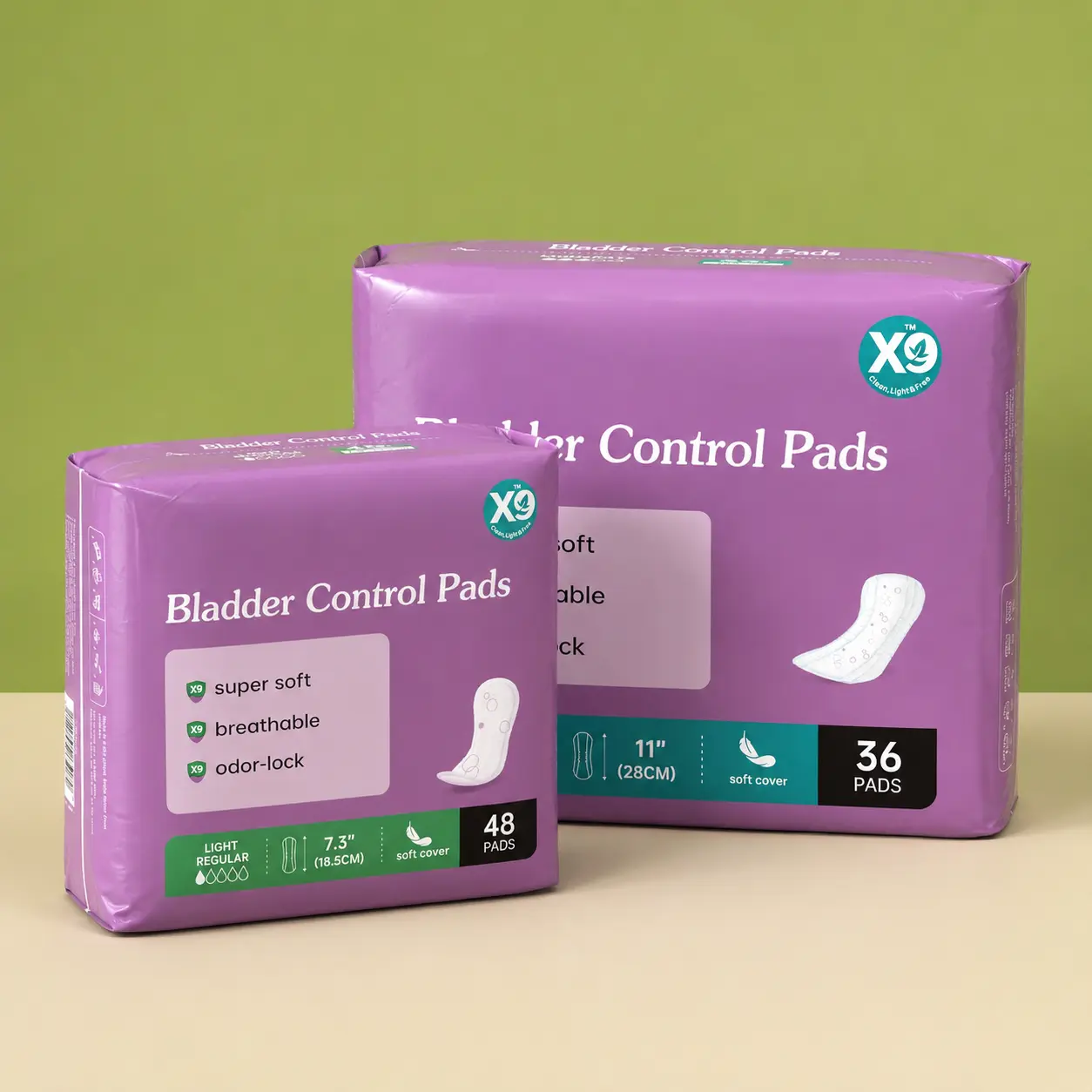 Women's Disposable Incontinence Pads, Leak Proof with Odor Lock, Absorbent & Hypoallergenic for Sensitive Skin, Unscented, Regular Absorbency, 48 Count, Absorbent Incontinence Pads, Disposable Pads