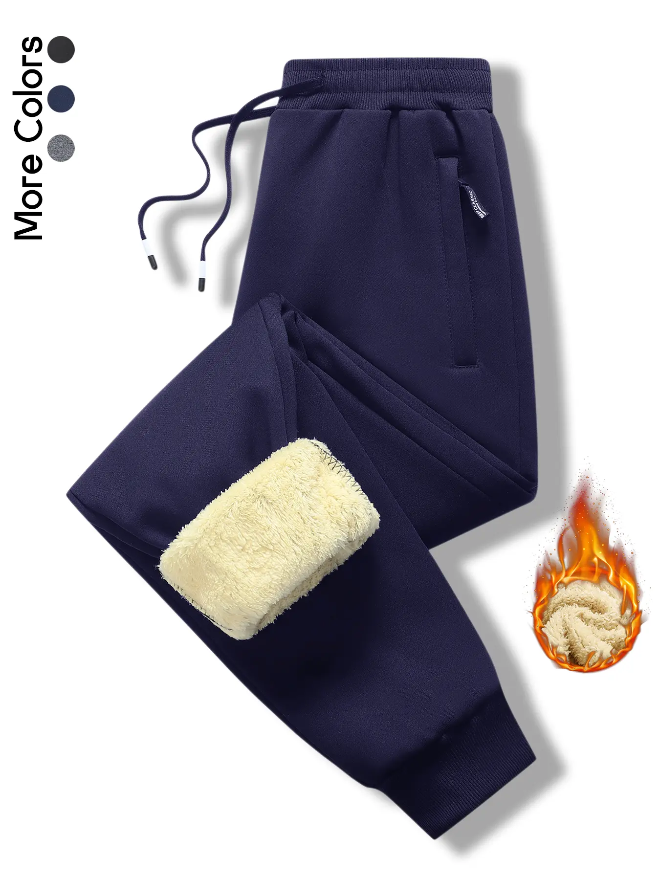 Men's Winter Sherpa Fleece Lined Sweatpants Thermal Joggers Tracksuit Bottoms with Pockets & Drawstring