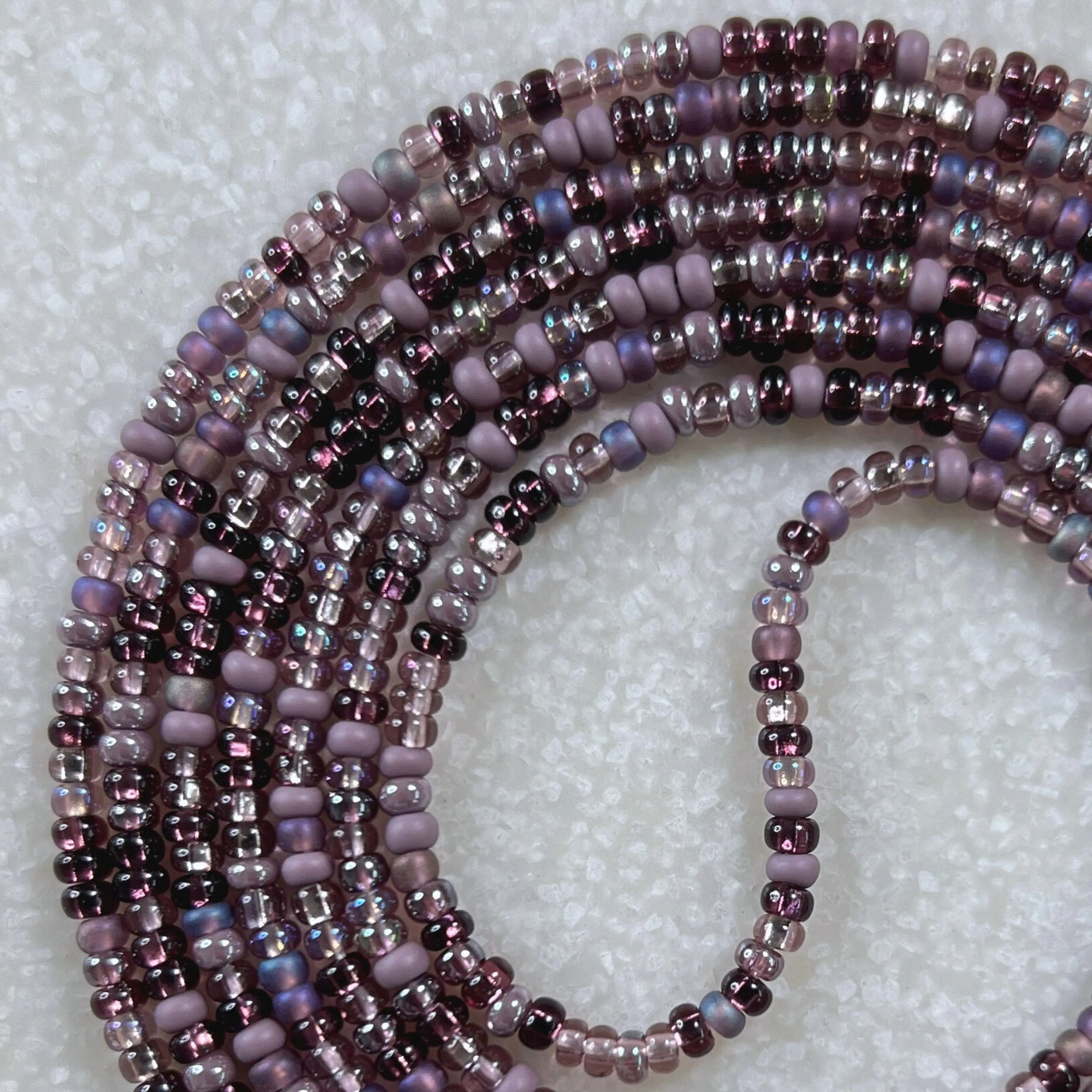 SILHOUETTE - Tie On Waist Beads - 45 to 60 inches Waistbeads - Purple Waistbeads - Spring Waistbeads - Belly Beads - Body Beads - Authentic Waistbeads - African Waistbeads Made By Venus