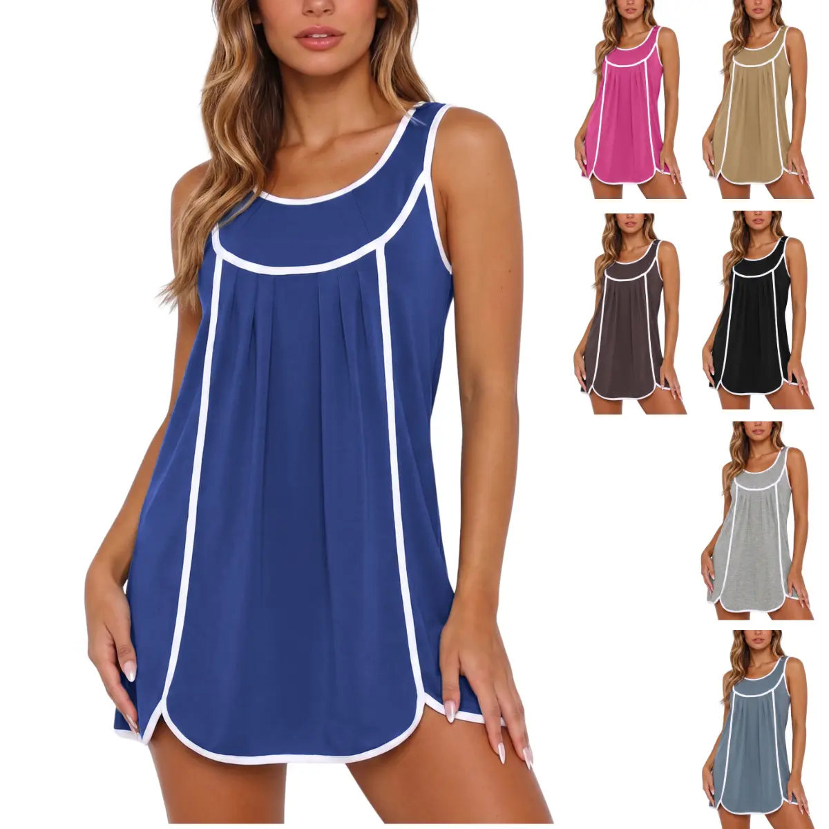 UANEO Womens Summer Athletic Sleeveless Mini Dress Casual Oversized Workout Tennis Dress Sundress SummerVibes