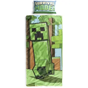 Jay Franco Kids Minecraft 2 Piece Set Indoor Sleeping Bag for School and Sleepovers