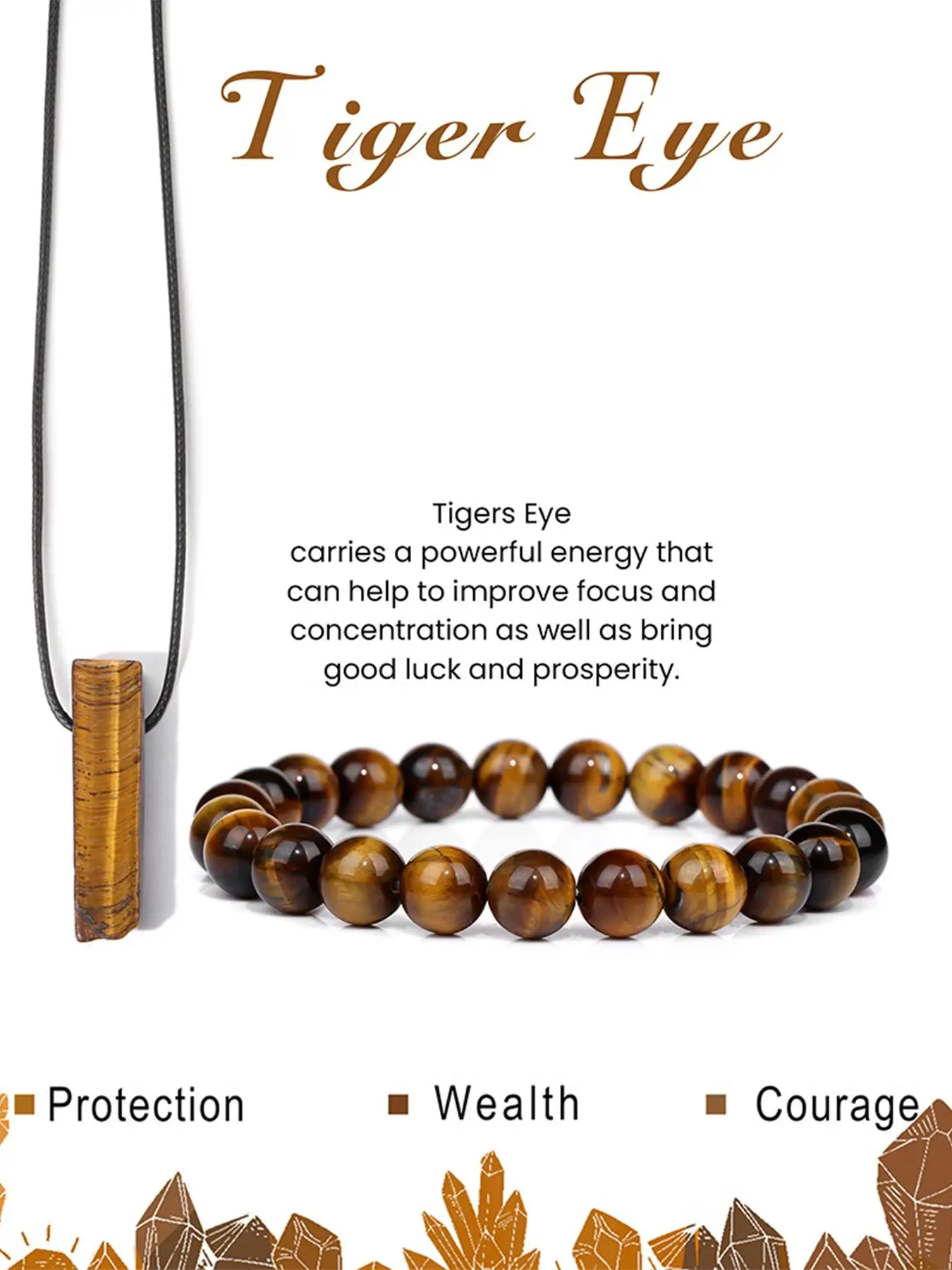 Natural Stone Beaded Bracelet & Necklace Pendant, Fashionable Jewelry Set for Women & Men, Trendy All-match & Exquisite Jewelry Set for Birthday Gift