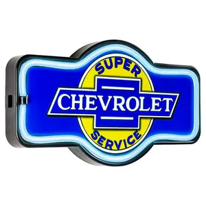Chevrolet Super Service LED Neon Wall Sign Vintage Garage Bar Man Cave Decor